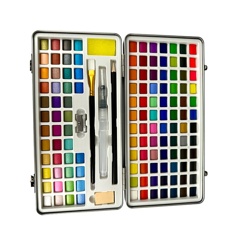 128 Colors Watercolor Paint Set include Metallic